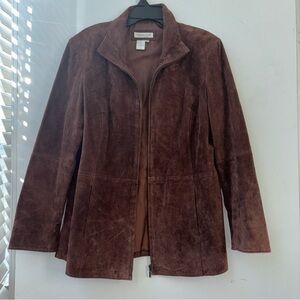 Coldwater Creek Chocolate Brown Suede Blazer